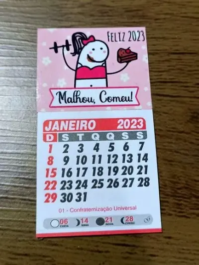 Calendário Imã de Geladeira Flork - artesanato de PAPCRIE