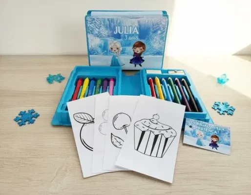 Estojinho de Pintura - Frozen Personalizado - artesanato de Mi Papelaria Criativa