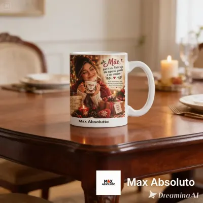 Caneca de Porcelana de Natal para Mãe – O Presente Afetuoso Perfeito - artesanato de Max Absoluto