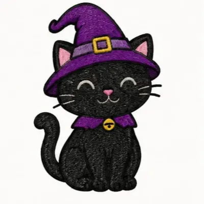 Halloween Gatinho - artesanato de DLK EMBROIDERY