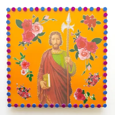 Quadrinho de Azulejo São Judas Tadeu - artesanato de Estudio Bananeira