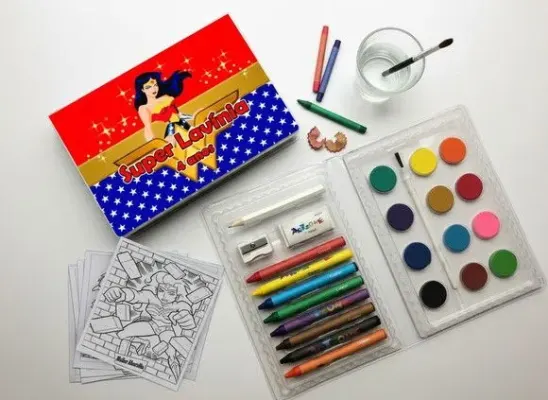 Estojo de Pintura Mulher Maravilha Personalizado - artesanato de Mi Papelaria Criativa