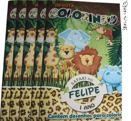 Revista para colorir SAFARI 14x10 - artesanato de PAPCRIE