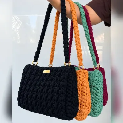 Bolsa Artesanal de Crochê 🤎 - artesanato de Nuelly Crochês