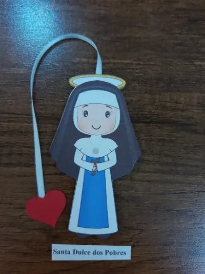 Marcador de Página 10 cm - Santa Dulce dos Pobres - artesanato de Emejhu Personalizados