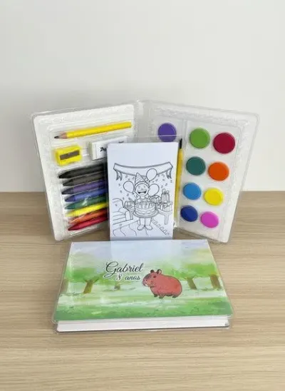 Estojo de Pintura - Capivara Personalizado - artesanato de Mi Papelaria Criativa