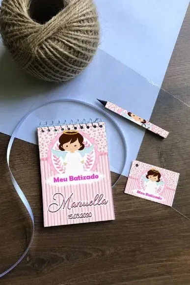 Bloquinho Batizado Personalizado - artesanato de Mi Papelaria Criativa