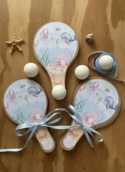 Raquete Ping Pong - Fundo do Mar - artesanato de Mi Papelaria Criativa