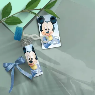 Bolha de Sabão - Mickey Baby Personalizado - artesanato de Mi Papelaria Criativa