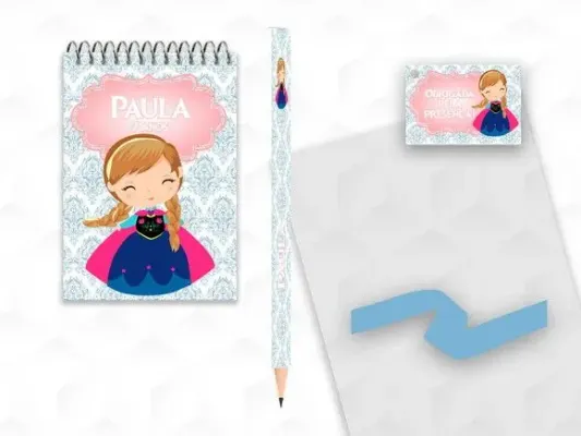 Bloquinho com Lápis Anna Cute Personalizado - artesanato de creativitybynina