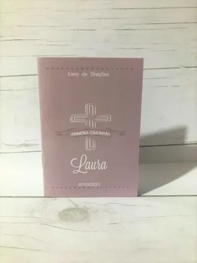 Mini livro de orações para comunhão 7x10 - artesanato de Fina Essência Papelaria Personalizada