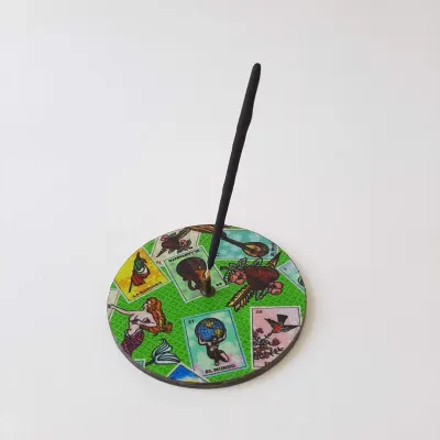 Porta Incenso Loteria Mexicana  VD - artesanato de Estudio Bananeira