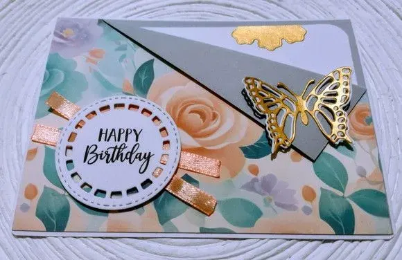 Cartão de Aniversário Primavera Delicada - artesanato de Ateliê de Criação Usina Caseira