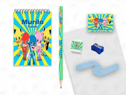 Bloquinho+ Borracha e Apontador Luccas Neto Personalizada - artesanato de creativitybynina