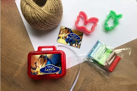 Maletinha Bela e a Fera Modelar Personalizada - artesanato de Mi Papelaria Criativa