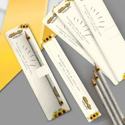 Lápis com Cartão - Setembro Amarelo Personalizado - artesanato de Mi Papelaria Criativa
