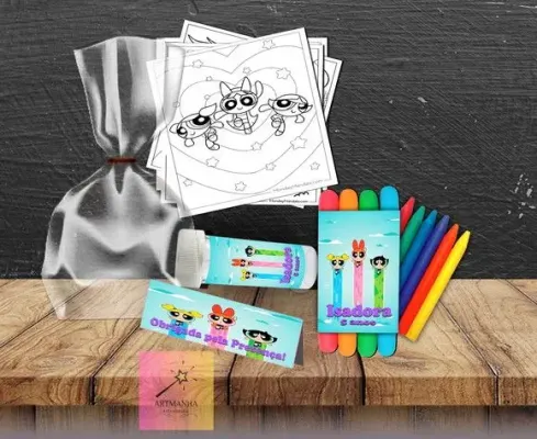 Kit Massinha + Giz + Bolha Superpoderosas Personalizado - artesanato de Artmanha Lembrancinhas