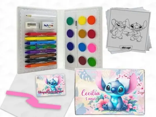Estojo de Pintura Stitch Personalizado - artesanato de creativitybynina