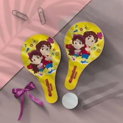 Raquete Ping Pong - Maria Clara e Jp Personalizada - artesanato de Mi Papelaria Criativa