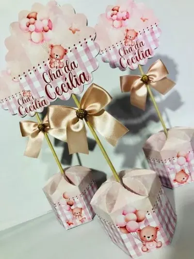 Centro de Mesa Ursinha - artesanato de Fina Essência Papelaria Personalizada