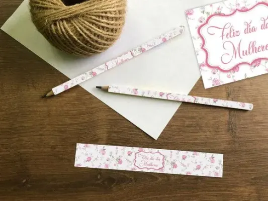 Lápis Floral Personalizado - artesanato de Mi Papelaria Criativa