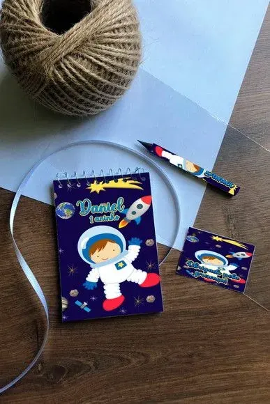 Bloquinho Astronauta Personalizado - artesanato de Mi Papelaria Criativa
