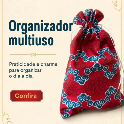 Saquinho organizador multiuso P - 1 - artesanato de Djulik