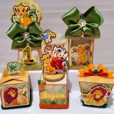 kit 20 caixinhas Personalizadas Rei Leão Lembrancinhas Decoração Festa infantil Caixinha Papelaria Rei Leão Disney