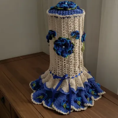 Capa Liquidificador em Crochê - Azul Royal - artesanato de Mari Crochê feito com carinho!