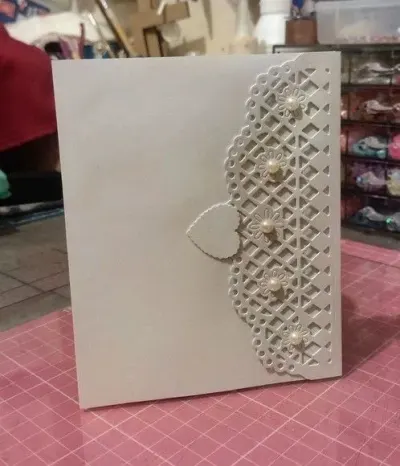 Convite de Casamento Pureza em Pérolas - artesanato de Ateliê de Criação Usina Caseira