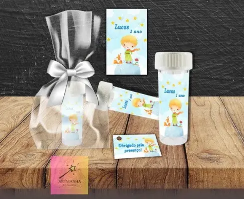 Bolha de Sabão Pequeno Principe Personalizada - artesanato de Artmanha Lembrancinhas