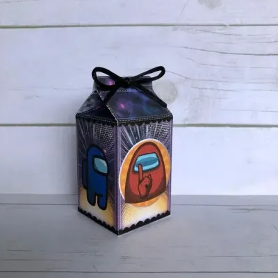 Mini Caixa Milk Among Us - artesanato de Fina Essência Papelaria Personalizada