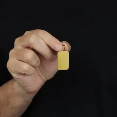 Pingente Liso Retângular Banhada 1,9x3,1cm - artesanato de TM JOIAS