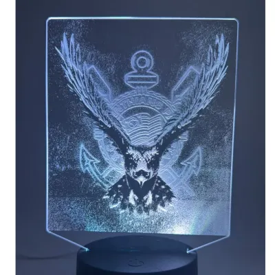 Luminária LED Corinthians com Iluminação Multicolorida - artesanato de TINY LASER