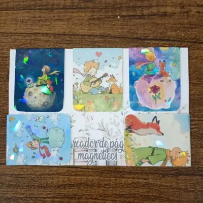Marcador de Página Magnético Kit c/5 - "Pequeno Príncipe" - artesanato de Emejhu Personalizados