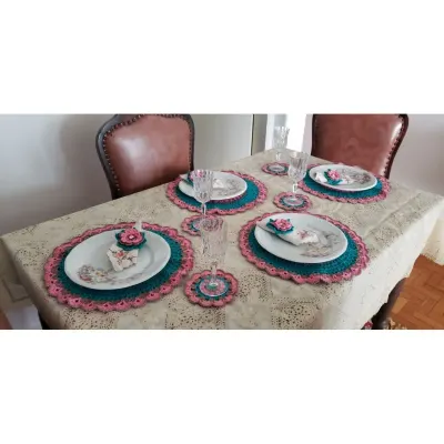 Sousplat em Crochê Realeza 18 Peças - artesanato de Mari Crochê feito com carinho!