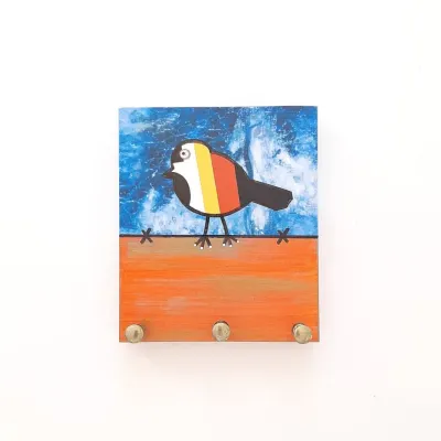 Porta Chave Passarinho - artesanato de Estudio Bananeira