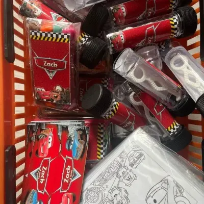 Kit Massinha + Giz + Bolha Carros Personalizado - artesanato de Mi Papelaria Criativa