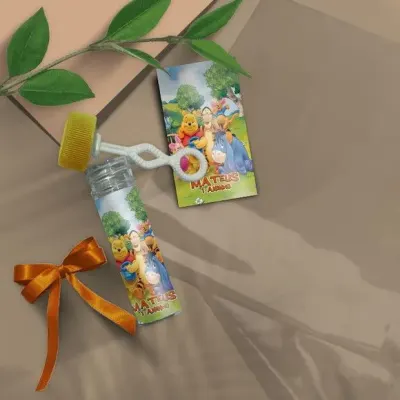 Bolha de Sabão - Ursinho Pooh Personalizado - artesanato de Mi Papelaria Criativa