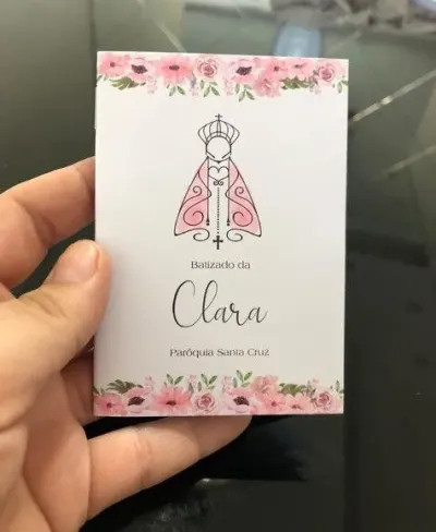 Mini livro de orações para batismo 7x10 - artesanato de Fina Essência Papelaria Personalizada