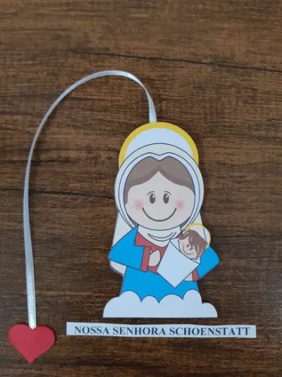 Marcador de Página 10 cm -nossa Senhora Schoenstat - artesanato de Emejhu Personalizados