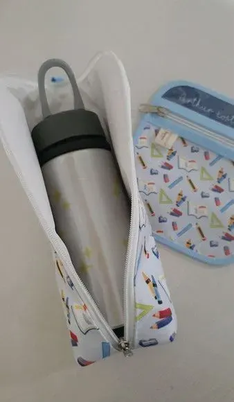 KIT Escolar- porta garrafa e porta máscaras - artesanato de Innovare Studio