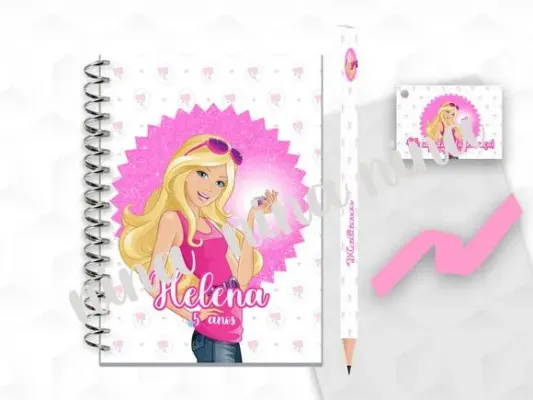 Bloquinho G+lapis Barbie Personalizado - artesanato de creativitybynina