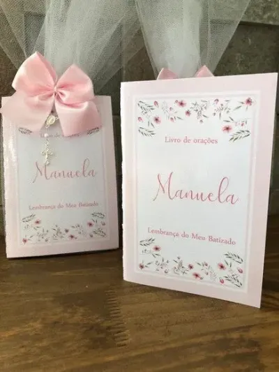 Livro de orações luxo com foto para batismo - artesanato de Fina Essência Papelaria Personalizada