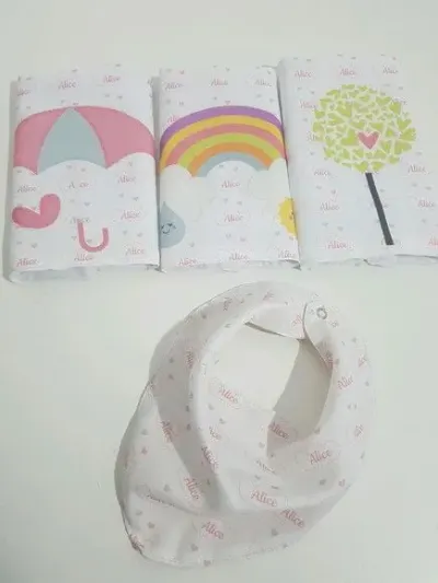 Kit babador e paninhos para bebê - artesanato de Innovare Studio