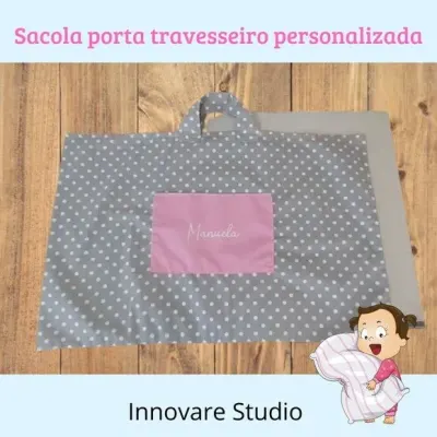 SACOLA PORTA TRAVESSEIRO DE TECIDO - artesanato de Innovare Studio