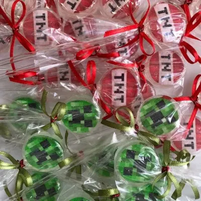 Minecraft Redondo - artesanato de Lollipops Cristal