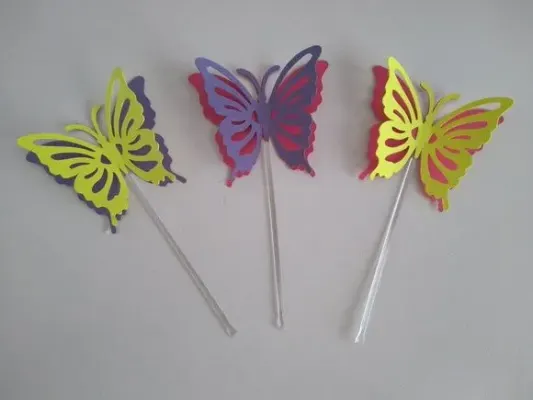 Topper Borboleta Dupla Camada 5cm M1 - artesanato de Amulleto Ateliê