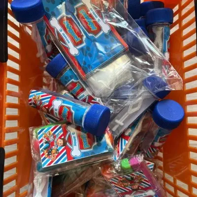 Kit Massinha + Giz + Bolha Patrulha Canina Personalizado - artesanato de Mi Papelaria Criativa