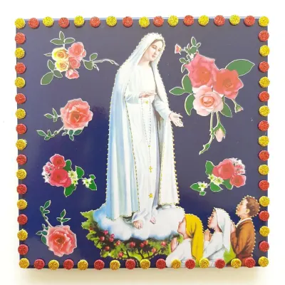 Quadrinho de Azulejo N. S. de Fátima - artesanato de Estudio Bananeira